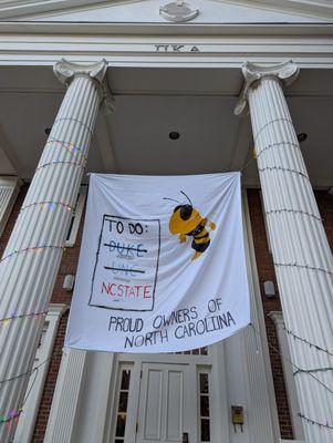 Pi Kappa Alpha (PKA) at Georgia Tech after the NC State football game. I took this photo on Saturday, November 23, 2024 around 5pm.