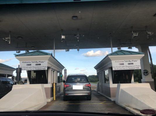 6/16/19. Getting closer to our destination, Perdido Dunes Condominiums, in Orange Beach. Taking this toll bridge speeds things up a bit.