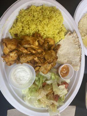 Chicken shish plate