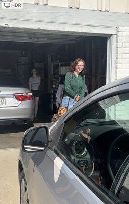 Daughter seeing her new car for the first time!