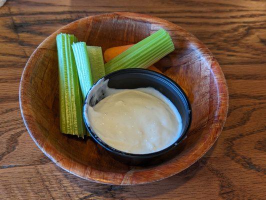 Veggies with blue cheese dip