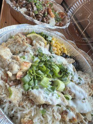 Oh Yum - chicken and beef & shrimp bowls