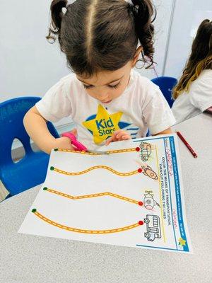 Cutting with scissors builds fine motor skills and boosts creativity. We're always looking for  great hands-on activities at our preschool!