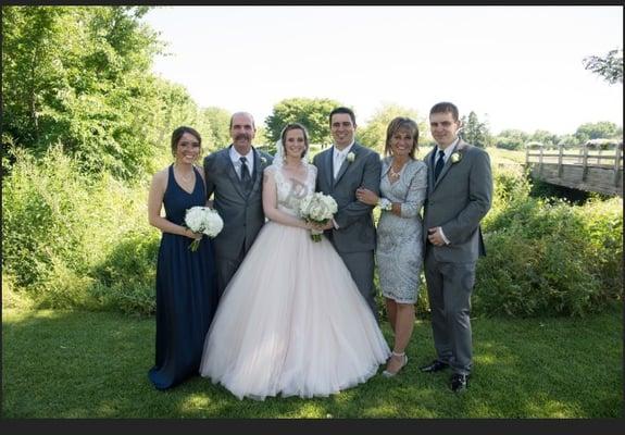 Father-of-the-Groom, Groom, and Best Man (groomsmen) tuxes all rented from Formally Modern Tuxedo