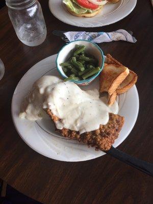 Chicken fried steak dinner. It's huge!