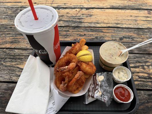 Prawns and fries