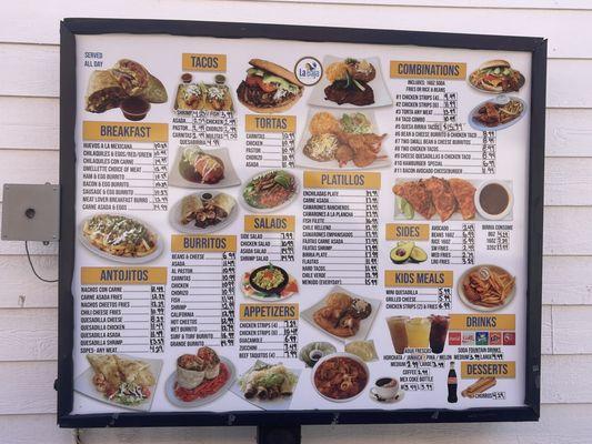 Full Menu -- Food is always on point