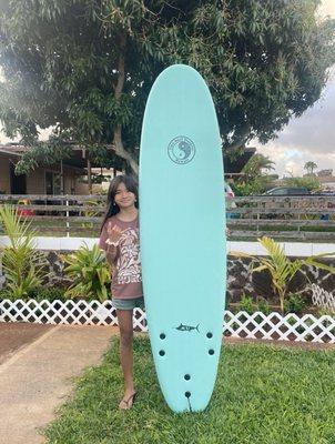 Daughter was stoked with her new softtop from Used Surfboards!