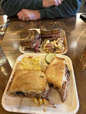 Reuben and Pigs Grilled Cheese