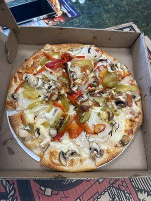 Chicken stir fry pizza