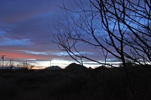 View of sky after sundown from Sunset Casita.