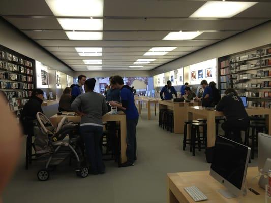 The main floor of the apple store.