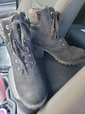 My shoes freshly cleaned by The Cobbler's Bench Shoe Repair in the Outback Footwear store on East Los Angeles Ave.