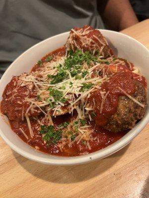 Chicken Parmesan special with meatballs added.