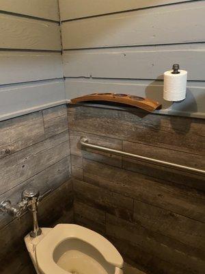 Restrooms - drink holder!