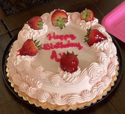 Strawberry cake with strawberry whipped icing!  delicious!!