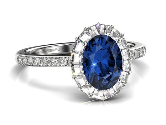 Ring of Fire highlighting a magnificent sapphire