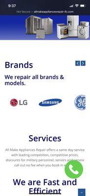 Clearly the website shows they repair Samsung...