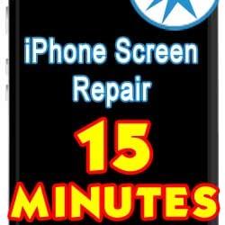 iPhone screen repair in 15 minutes.