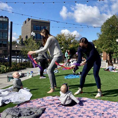 Making music outdoors with babies, toddlers and big kids