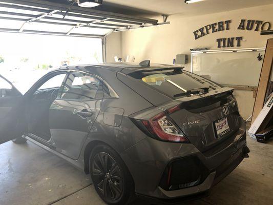 2018 Honda Civic this is a before being window tinted