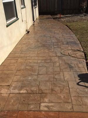 Finished walkway with color and stamp