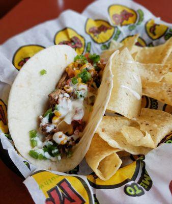 Taco with Carnitas and Queso