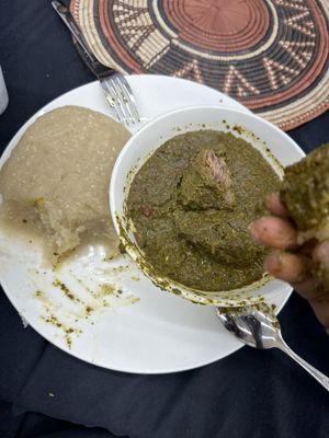 Cassava flour(GARRI) and cassava leaves