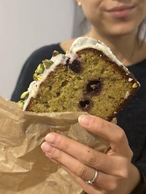 blueberry pistachio loaf