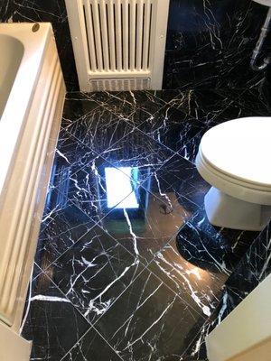 Empress Black Marble Floor (after)