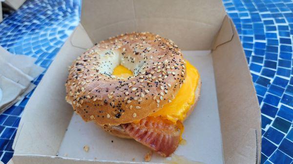 Bagel breakfast sandwich. It was... ok.