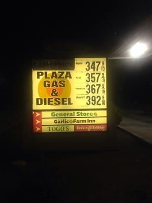 Cheapest gas at the garlic farm plaza complex