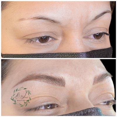 Gone are the days of pencil thin brows. It's all about the fluff now! Nanobrows after touch up session.