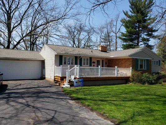 New Roof, Siding & Gutters. GAF Timberline HDZ in Color: Weathered Wood