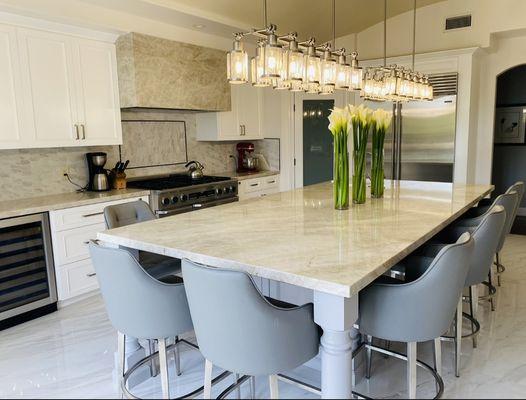 Custom cabinets with quartzite countertops