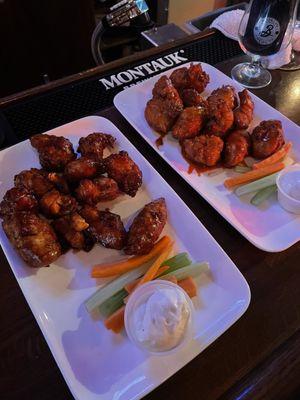 Classic and honey bbq boneless wings