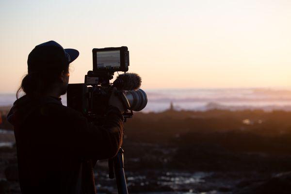 Capturing landscape B Roll at sunset.