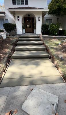 Concrete front door steps