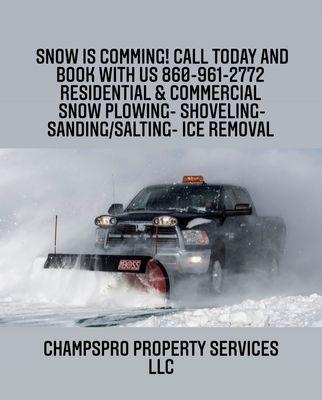 860-961-2772 Call us today to book your snow removal services for this winter!