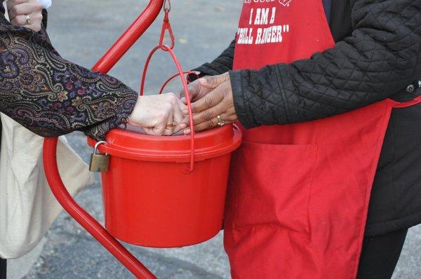 The Salvation Army Kroc Center is always looking for volunteers to help ring bells at a Red Kettle during Christmas!