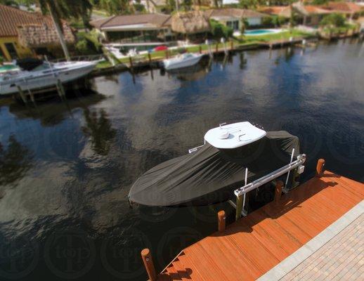 T-Top Boat Cover on a 28' Tidewater in Pompano Beach, Florida