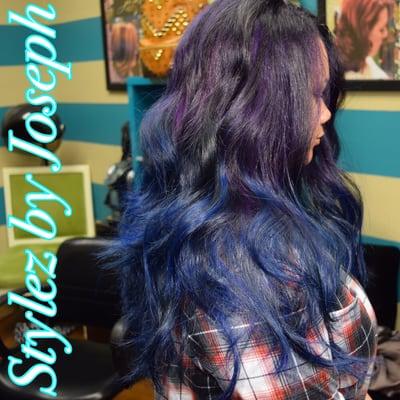 Fun color melt! Purple and blue!