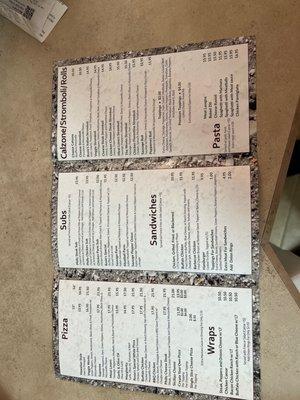 Inside menu