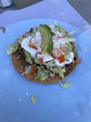 Barbacoa tostada $4