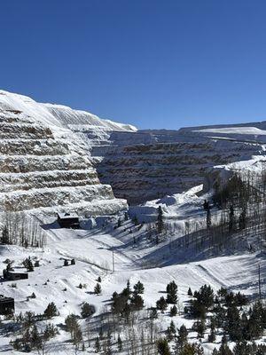 View of CCV open pit gold mine from the museum parking lot.