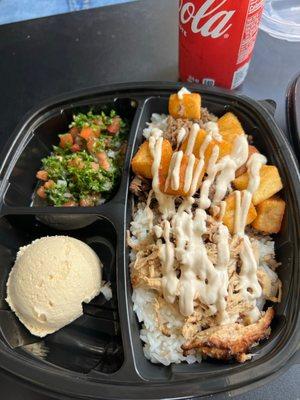 Chicken Shawarma Plate Spicy Potato Catering - Hummus (Serves 10)