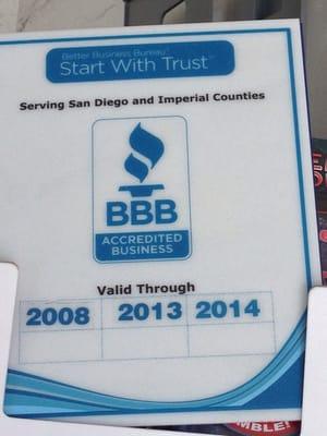 BBB accredited