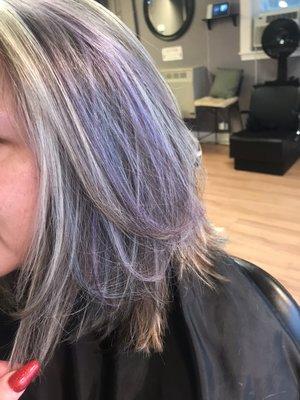 After highlight with done silver and purple