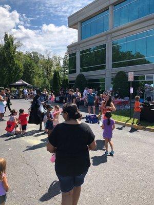 Awesome time at the Sporting Smiles Pediatric Dentistry & Family Orthodontics Back to School Social. Moana and Batman hanging out with kids.