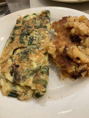 My Spinach & Mushroom Omelette! Wow!